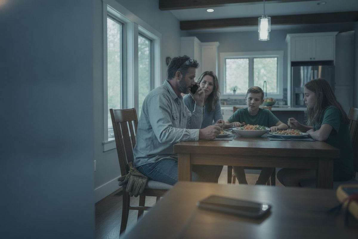 Contractor at the same dinner table while a routine call is handled and urgent calls can be transferred