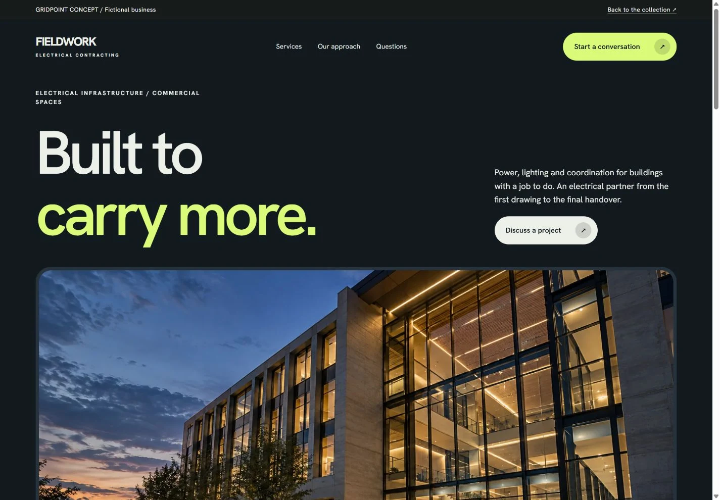 Fieldwork original electrical website concept