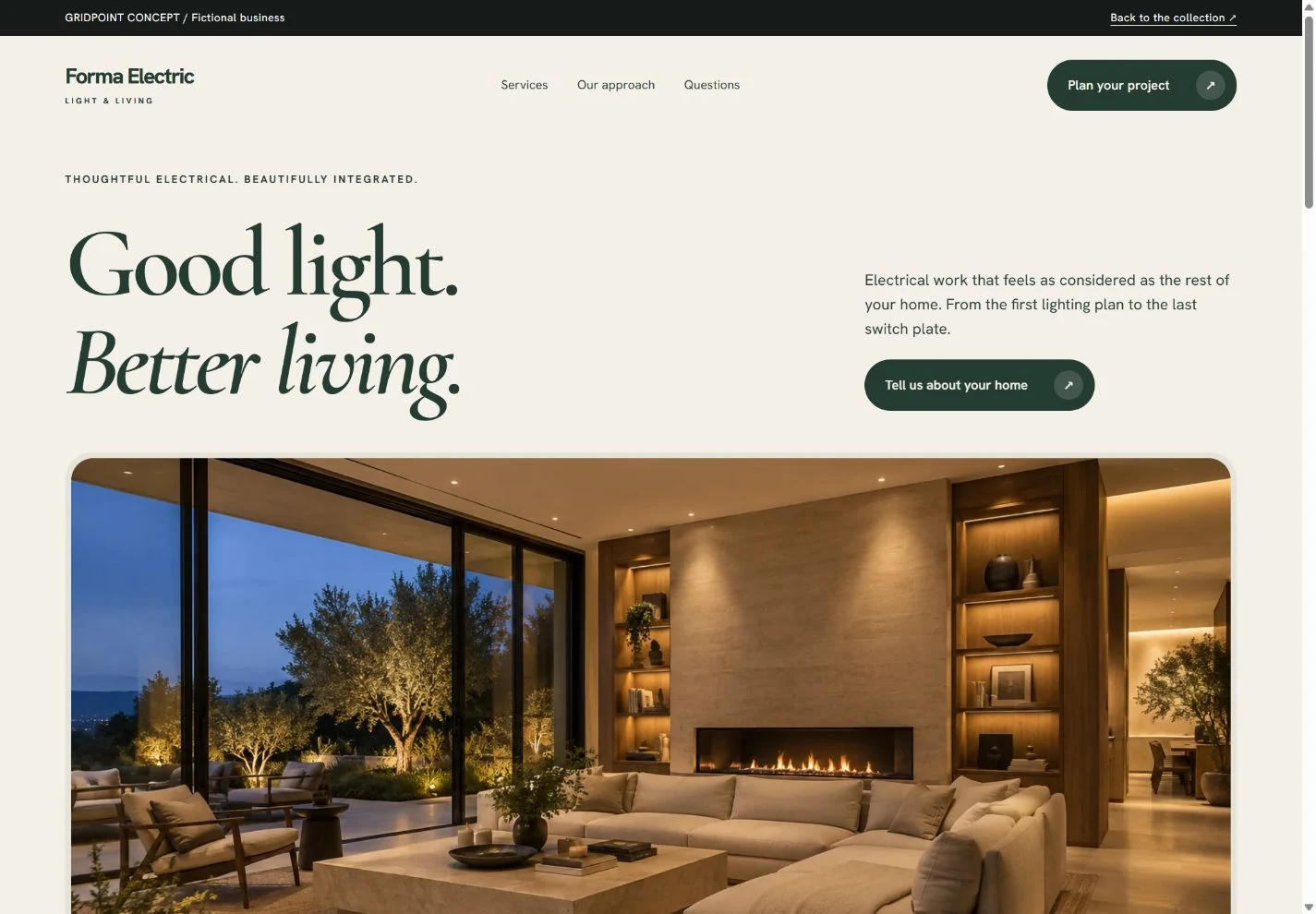Forma Electric original electrical website concept