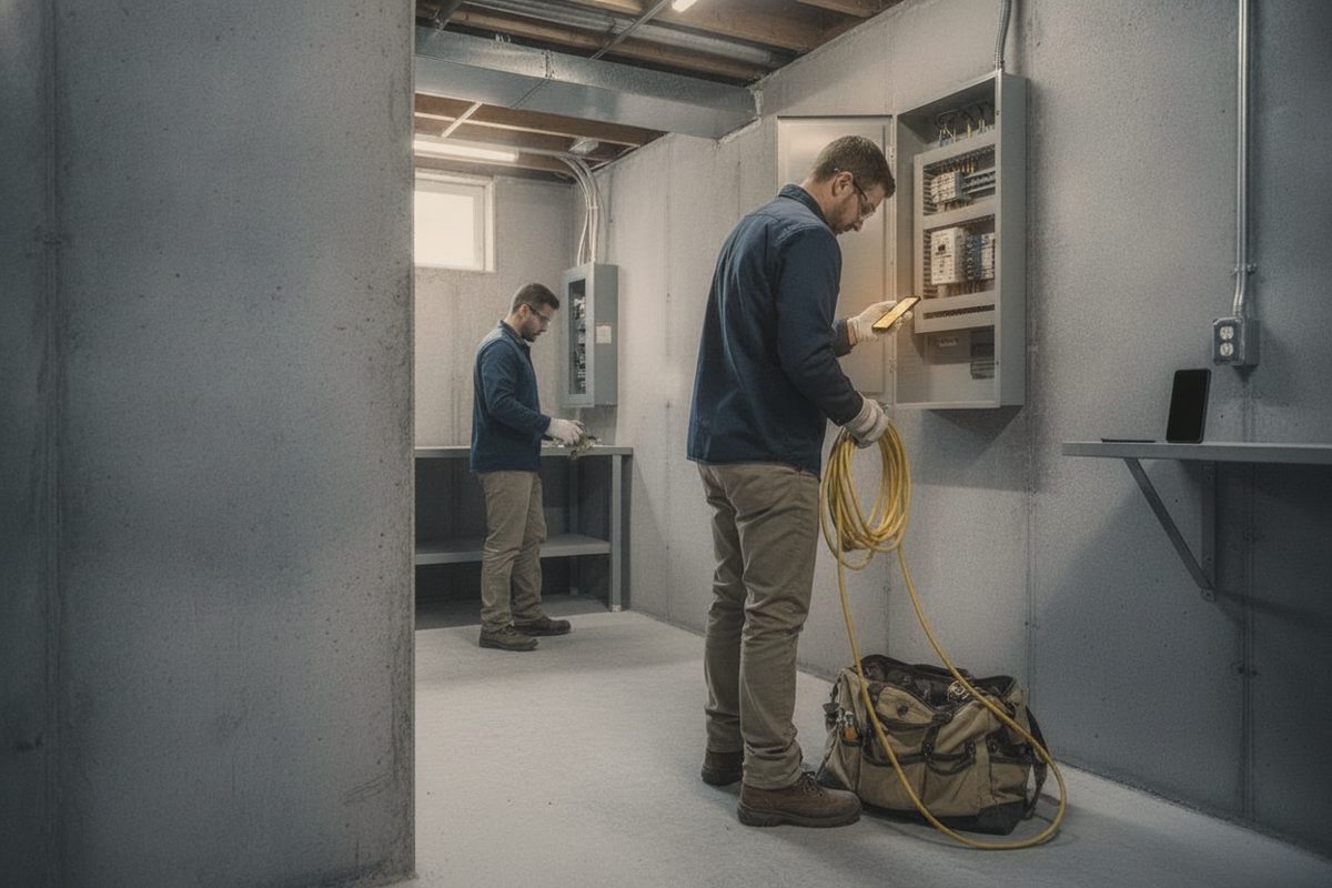 Contractor checking the approved follow-up request after the same completed job