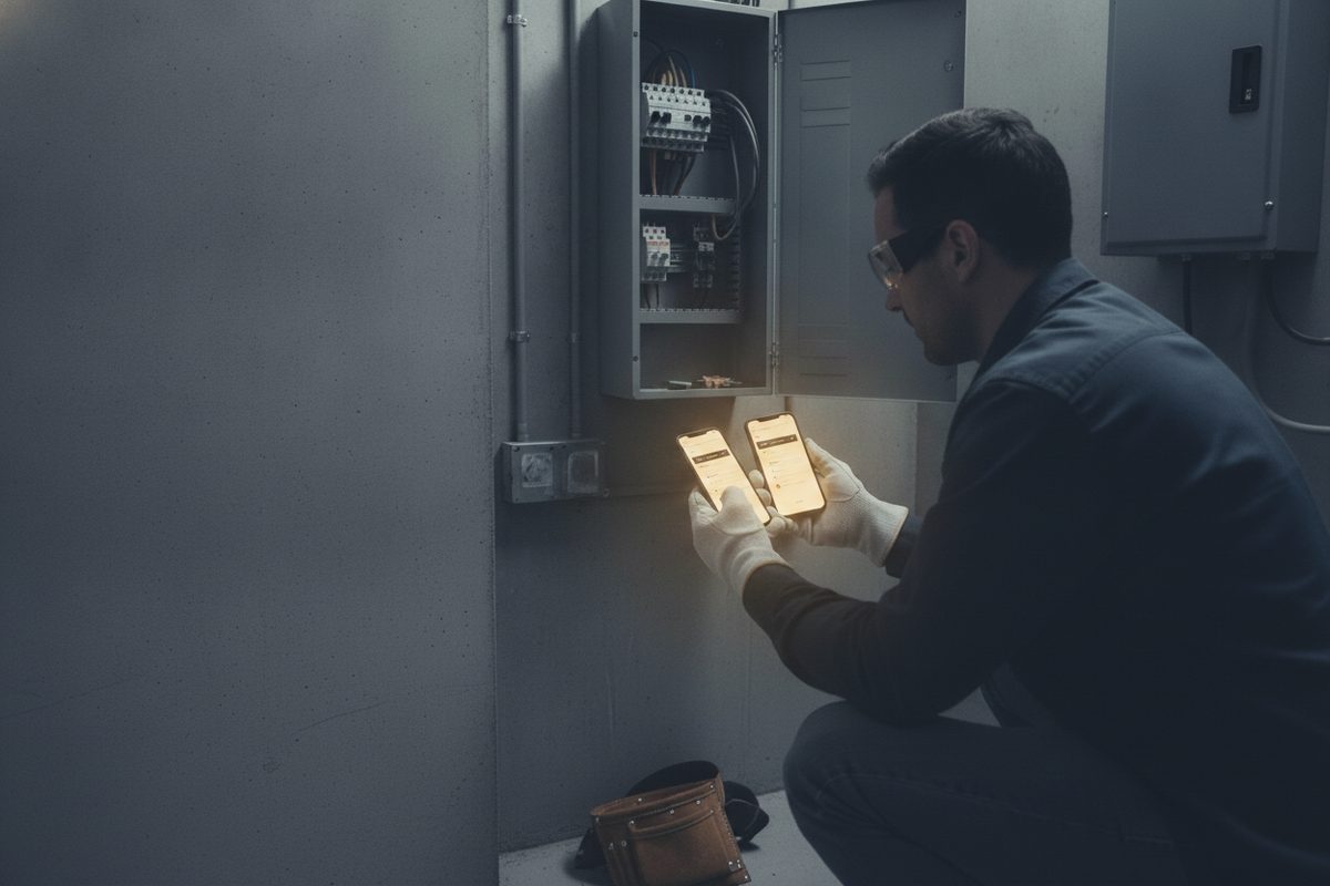 Homeowner using the clear contact path on an electrician website